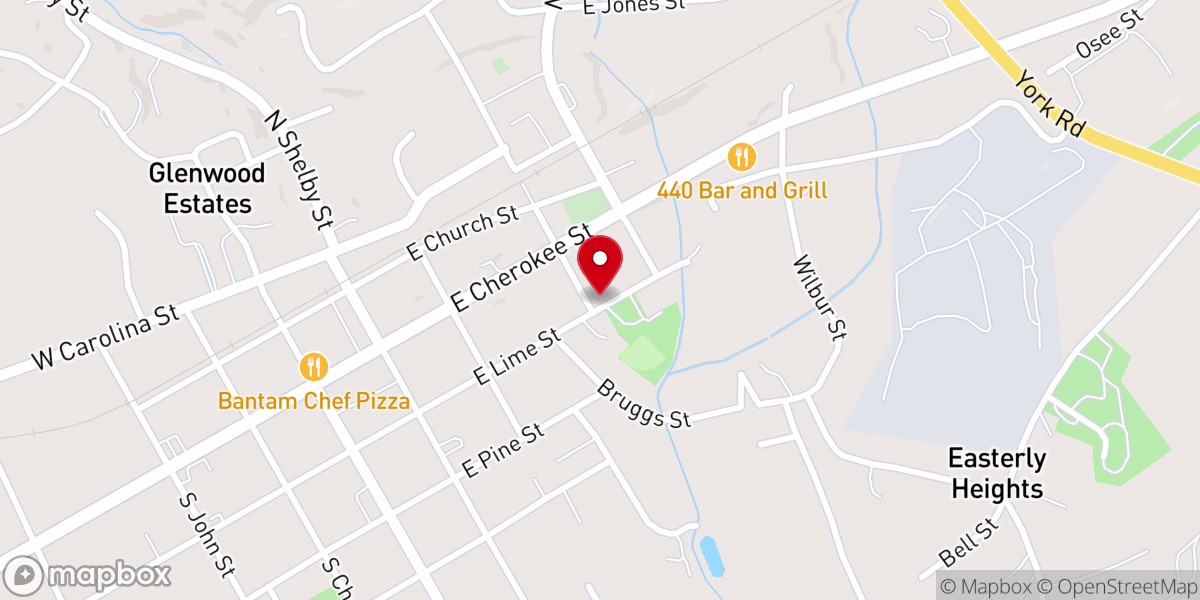 Map showing location of Trinity Church