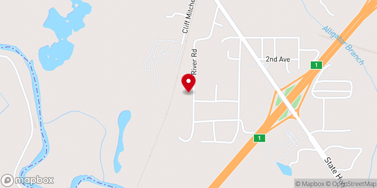 Map showing location of Corinth Baptist Church