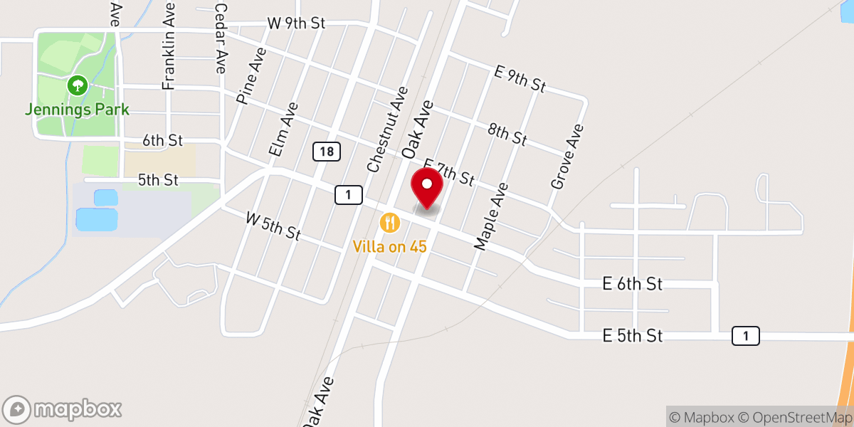 Map showing location of First Christian Church of Neoga