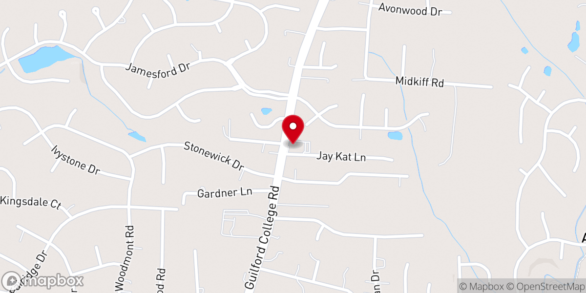 Map showing location of Midway Baptist Church