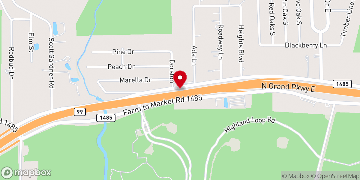 Map showing location of Peach Creek Baptist Church Office