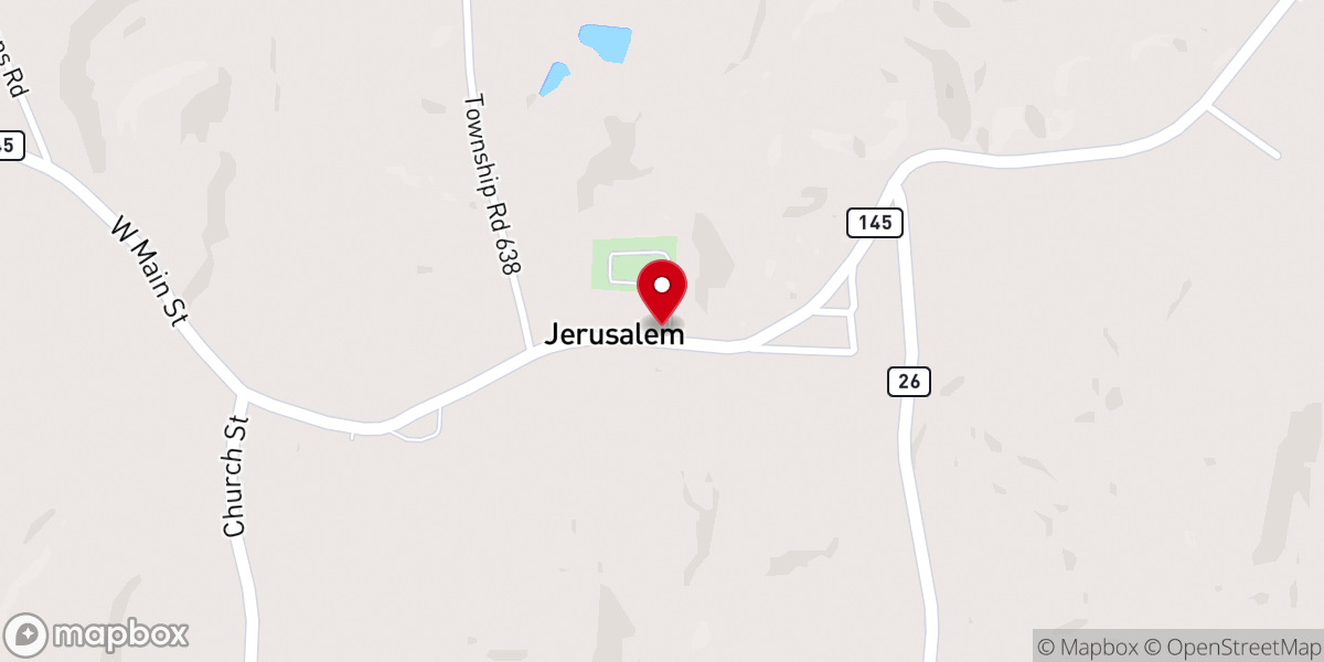 Map showing location of Jerusalem United Methodist Church