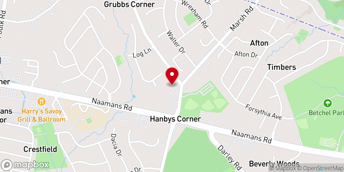 Map showing location of Concord Baptist Church