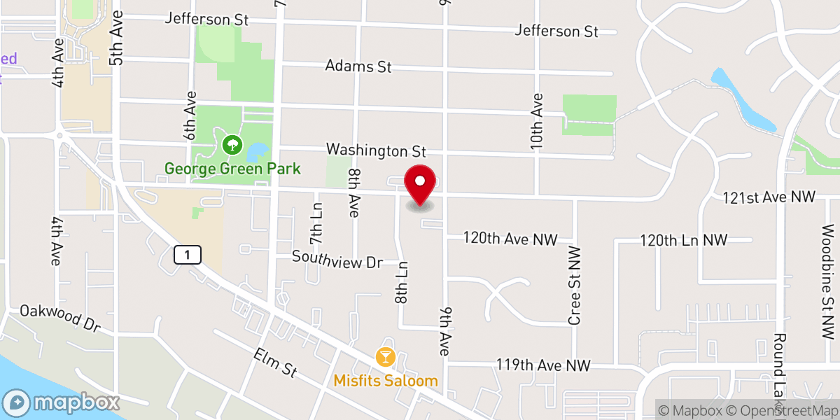 Map showing location of United Methodist Church of Anoka