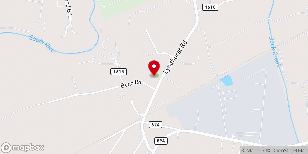 Map showing location of Lyndhurst Faith and Fellowship