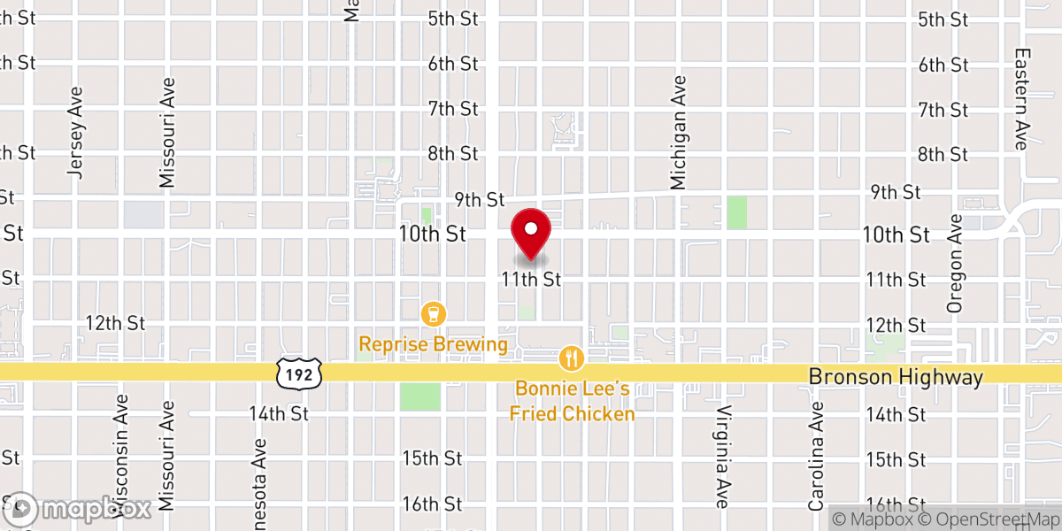 Map showing location of First United Methodist Church of St Cloud - Family Life Center