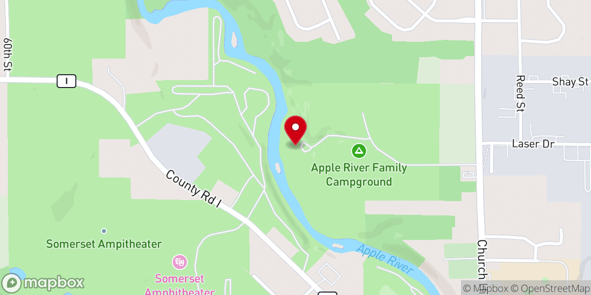Map showing location of Apple River Family Campground