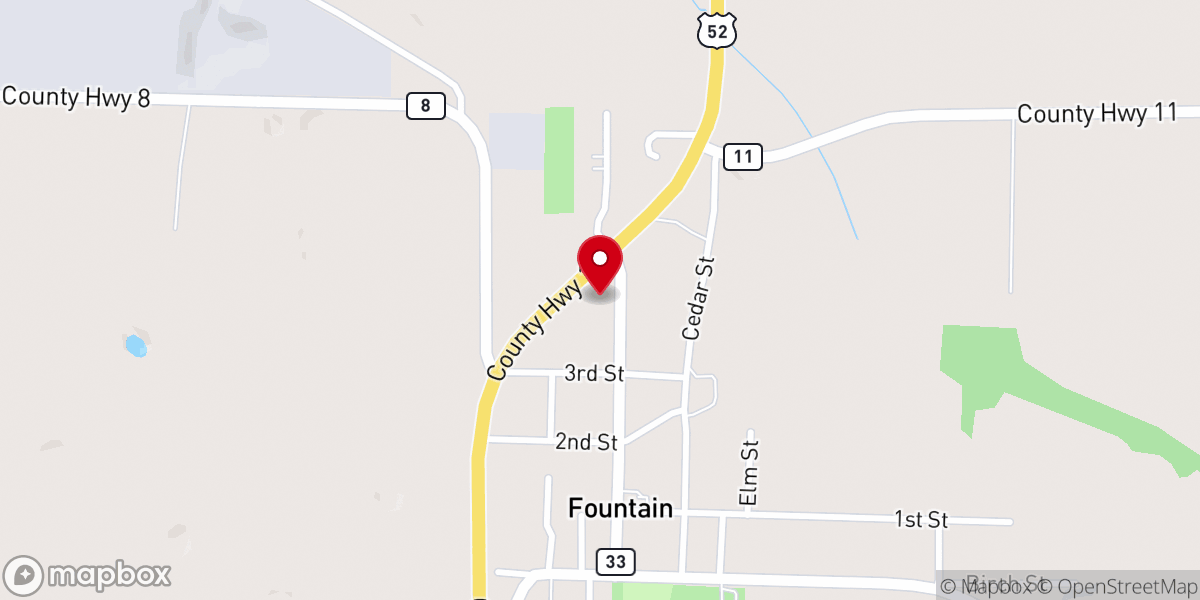 Map showing location of Fountain Lutheran Church