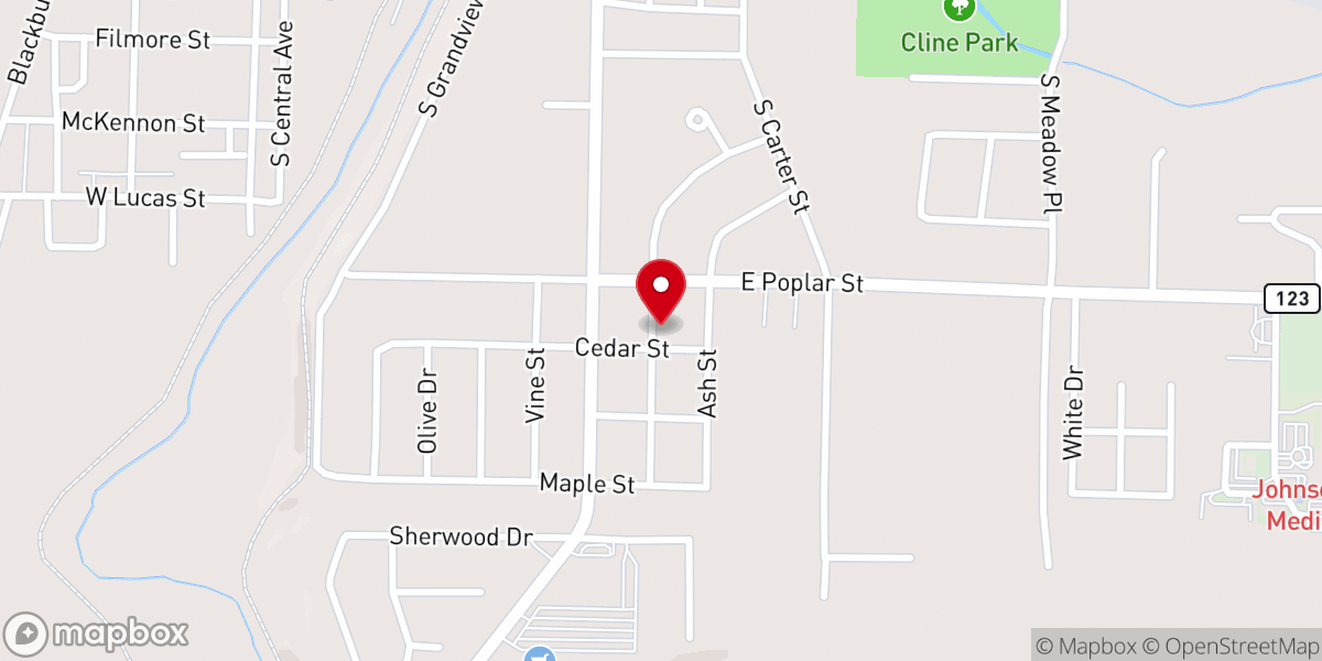 Map showing location of Second Baptist Church