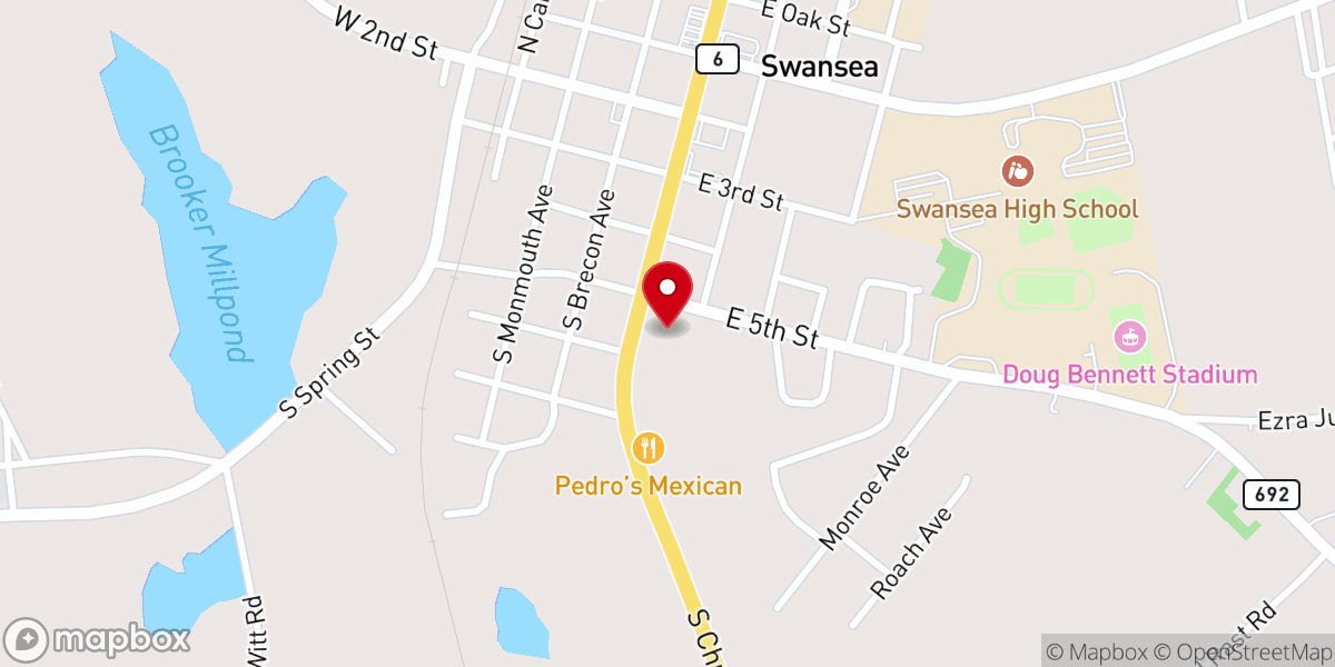 Map showing location of Mt Pleasant Baptist Church