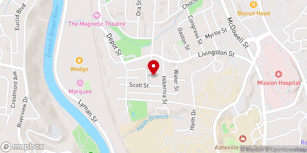 Map showing location of New Bethel Baptist Church