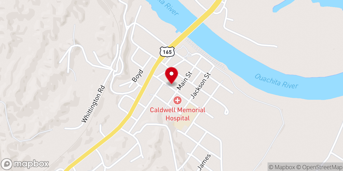 Map showing location of First Baptist Church
