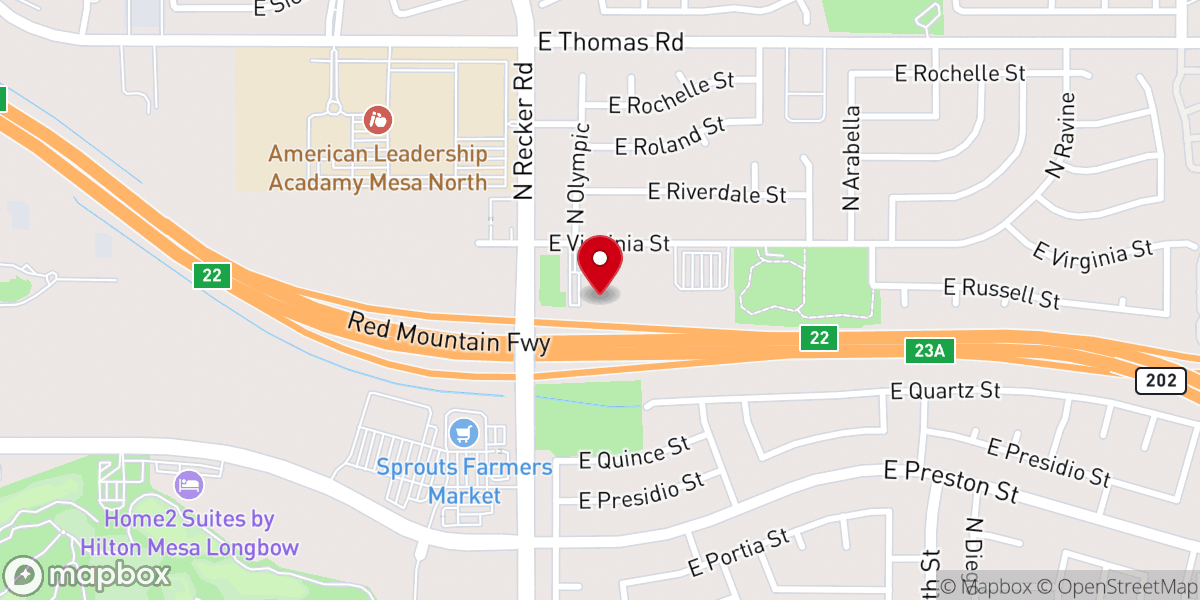Map showing location of Red Mountain Community Church