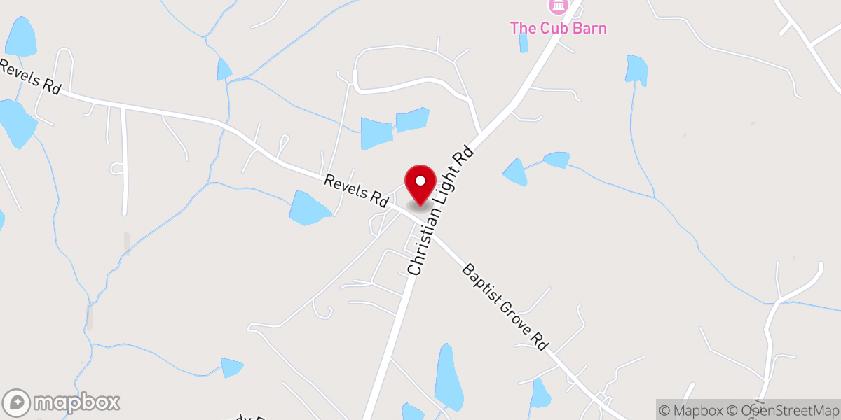 Map showing location of Baptist Grove Baptist Church