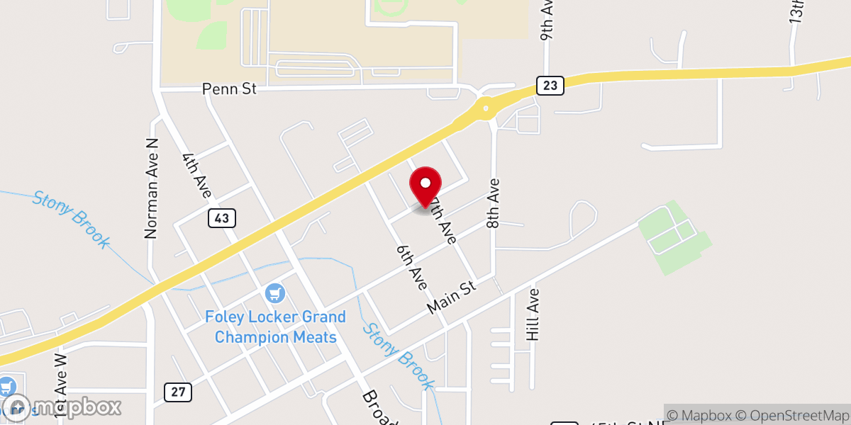 Map showing location of St. John's Area School - Foley Preschool & Elementary
