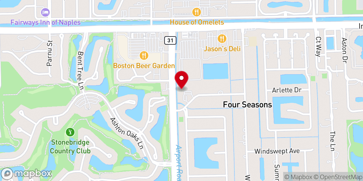 Map showing location of Naples Korean Community Church