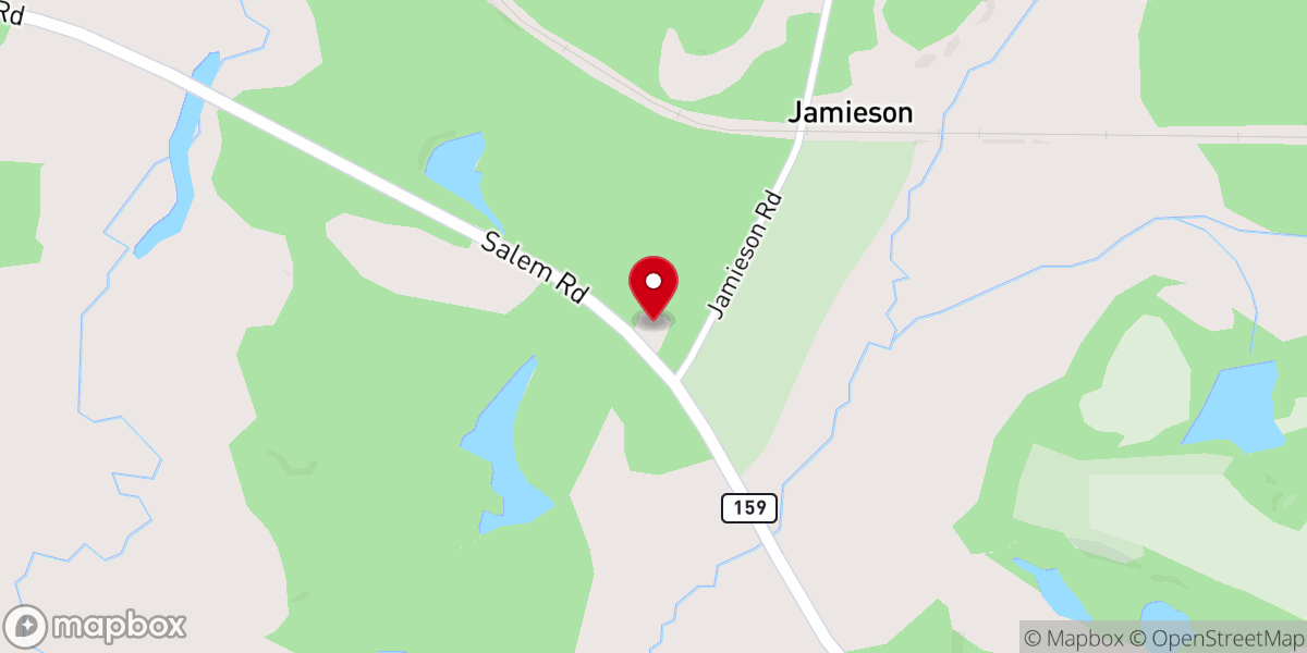 Map showing location of New Bethel Primitive Baptist