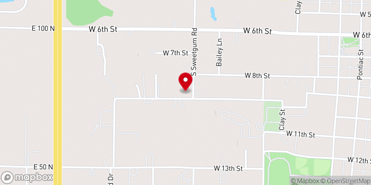 Map showing location of Hillcrest Baptist Church