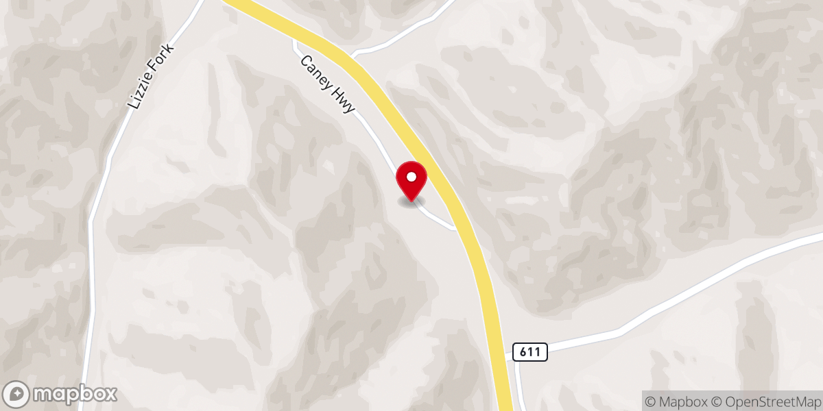 Map showing location of Caney Creek Old Regular Baptist Church