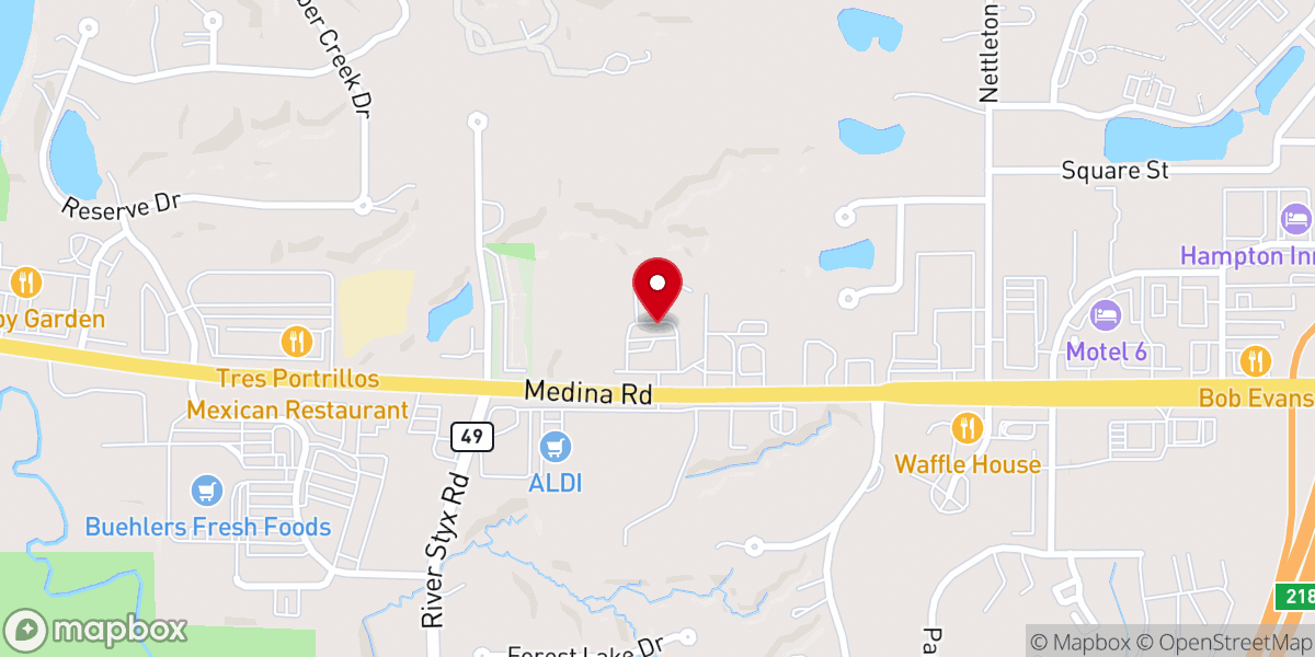 Map showing location of Prince of Peace Lutheran Church