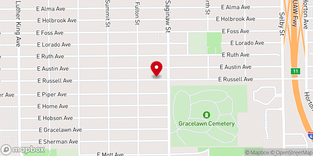 Map showing location of Damascus Holy Life Baptist Church