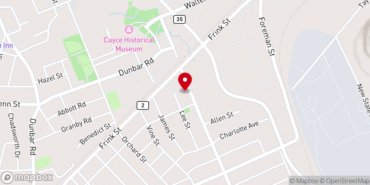 Map showing location of Temple of God A.M.E. Zion Church