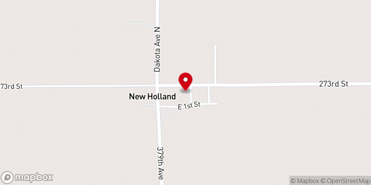 Map showing location of New Holland Christian Reformed Church
