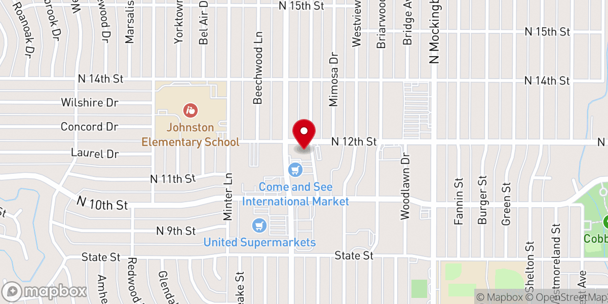 Map showing location of Calvary Baptist Church