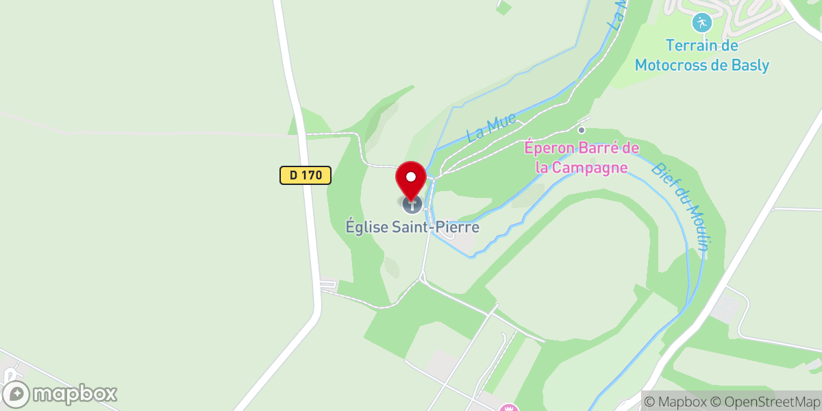 Map showing location of Église Saint-Pierre de Thaon