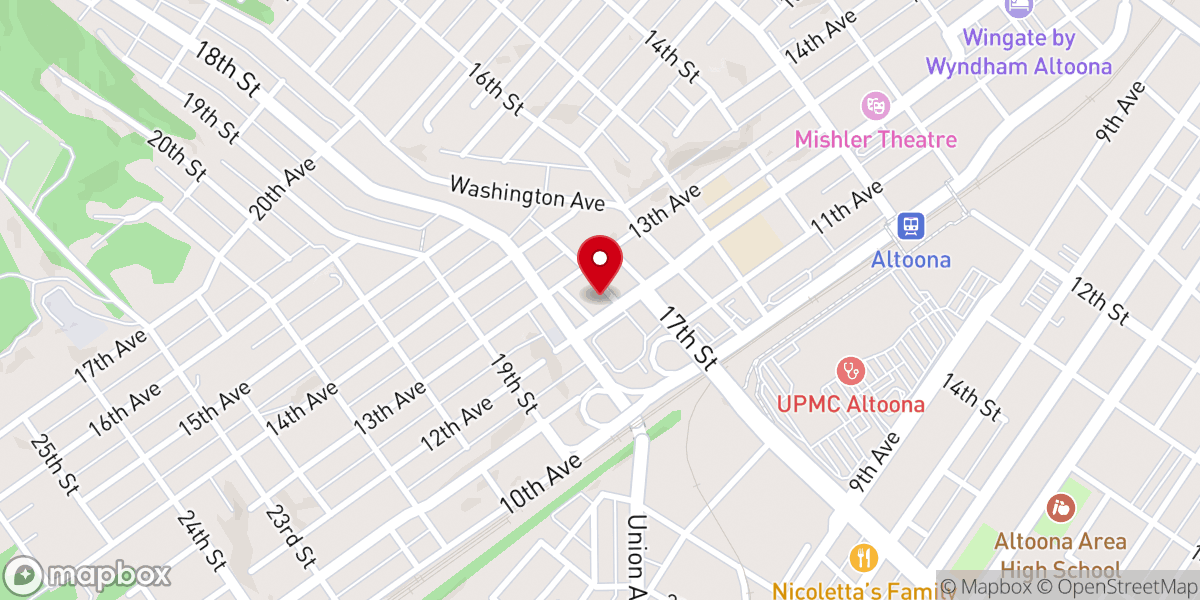 Map showing location of First Baptist Church