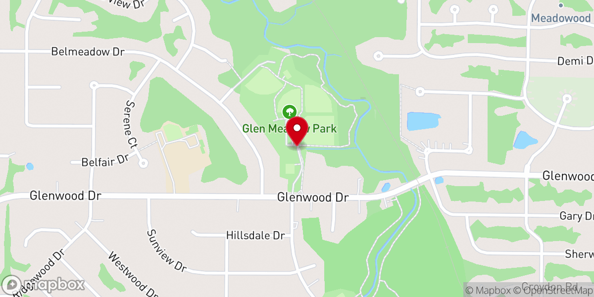 Map showing location of Glen Meadow Park