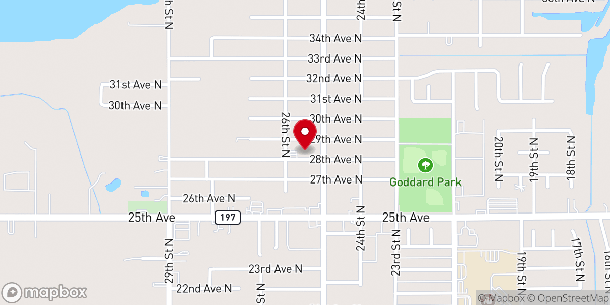 Map showing location of Northside Baptist Church