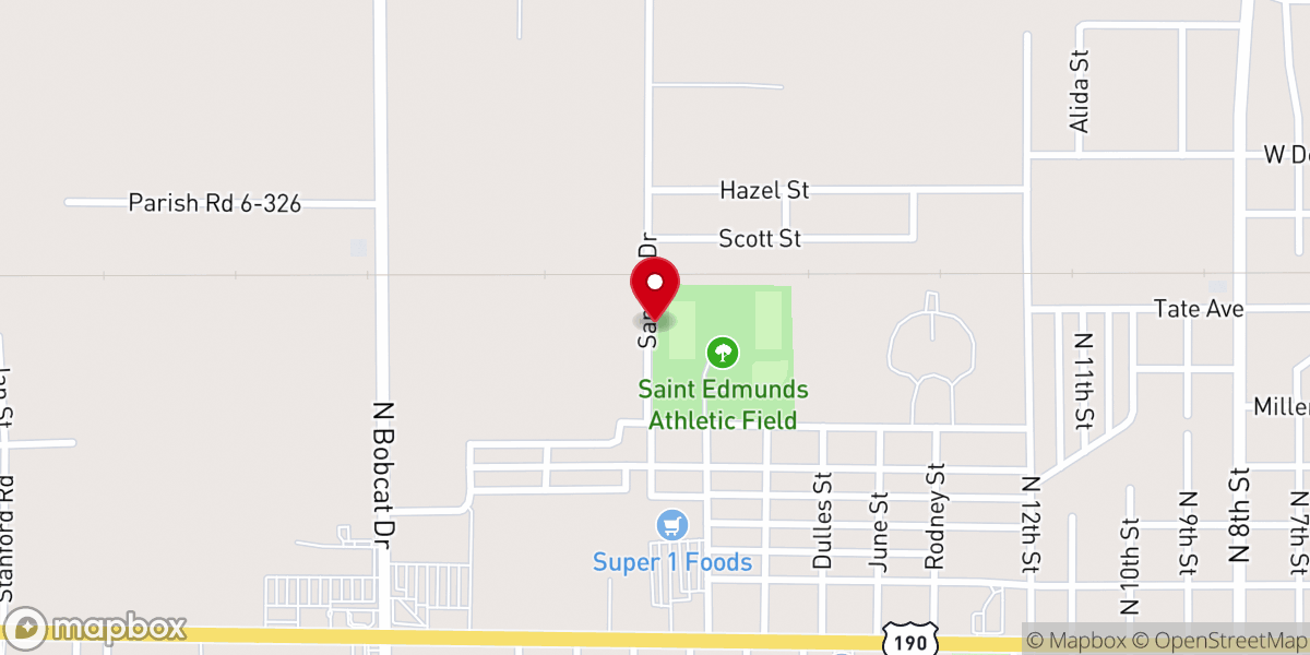 Map showing location of Eunice Food Bank
