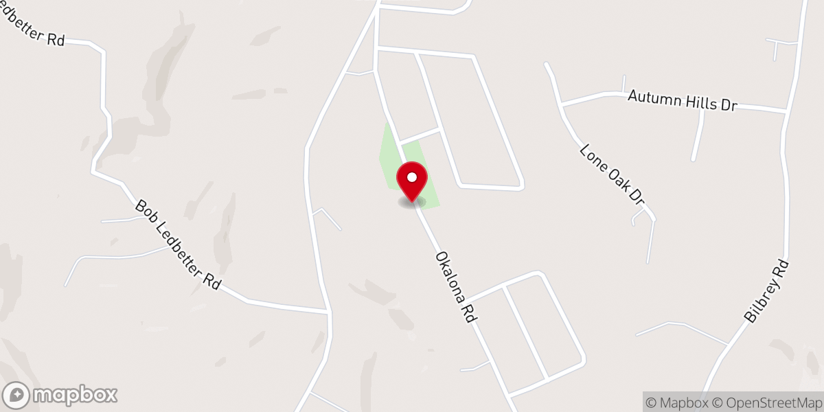 Map showing location of Okolona United Methodist Church