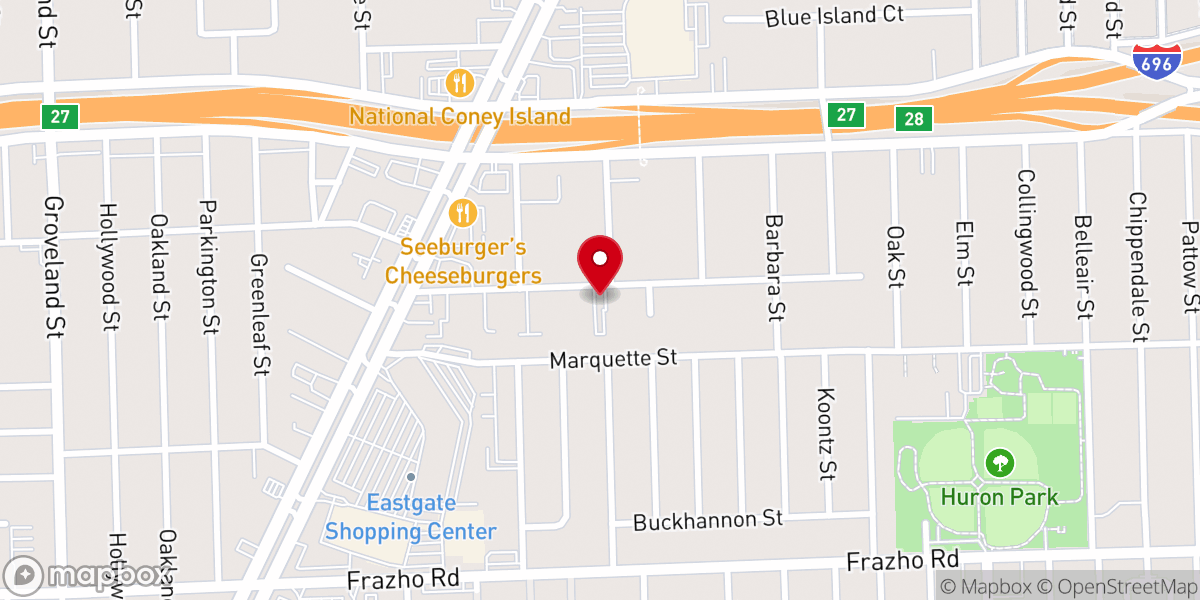 Map showing location of Detroit Christian Fellowship