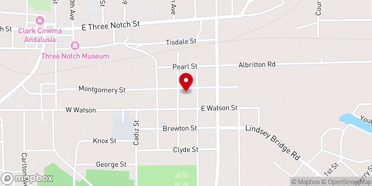 Map showing location of New Hope Lutheran Church