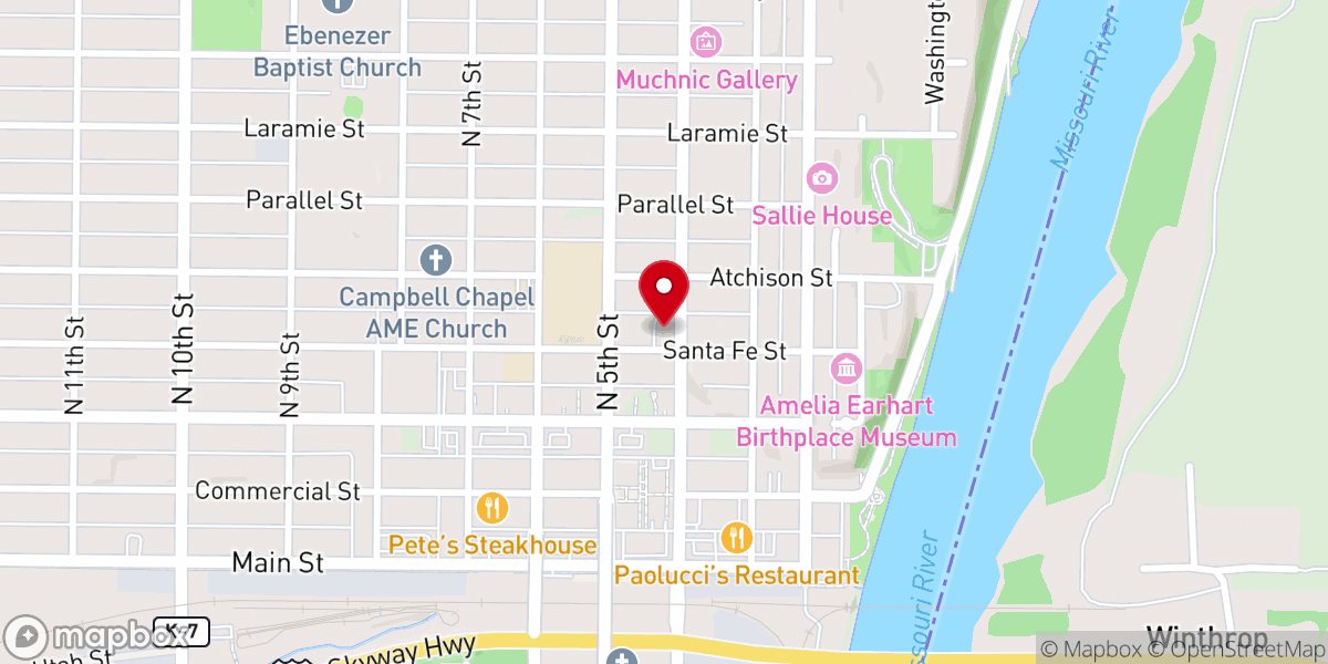 Map showing location of Theatre Atchison