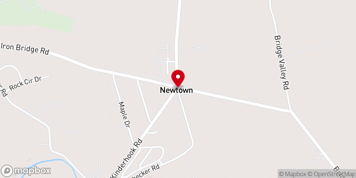 Map showing location of Newtown United Methodist Church