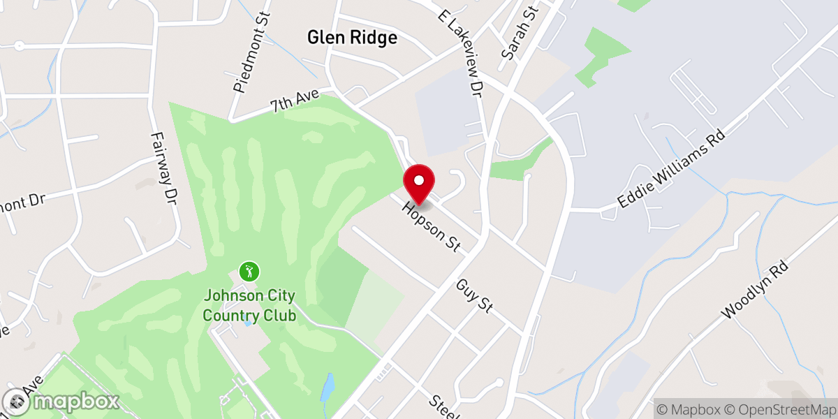 Map showing location of Johnson City Baptist Center