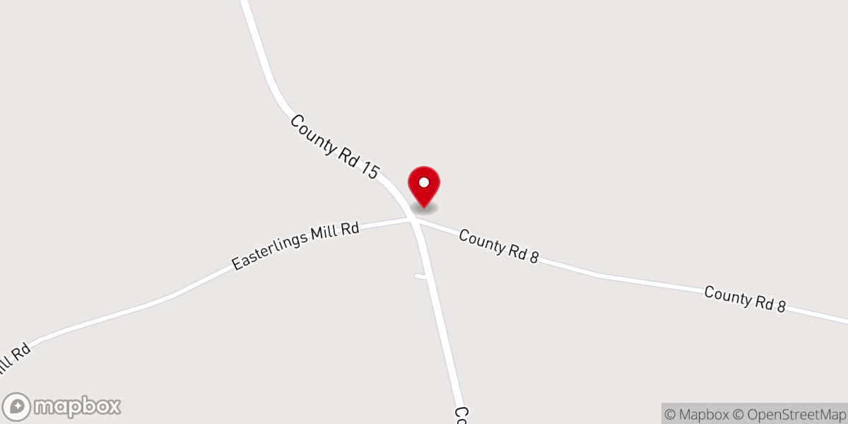 Map showing location of Antioch Church