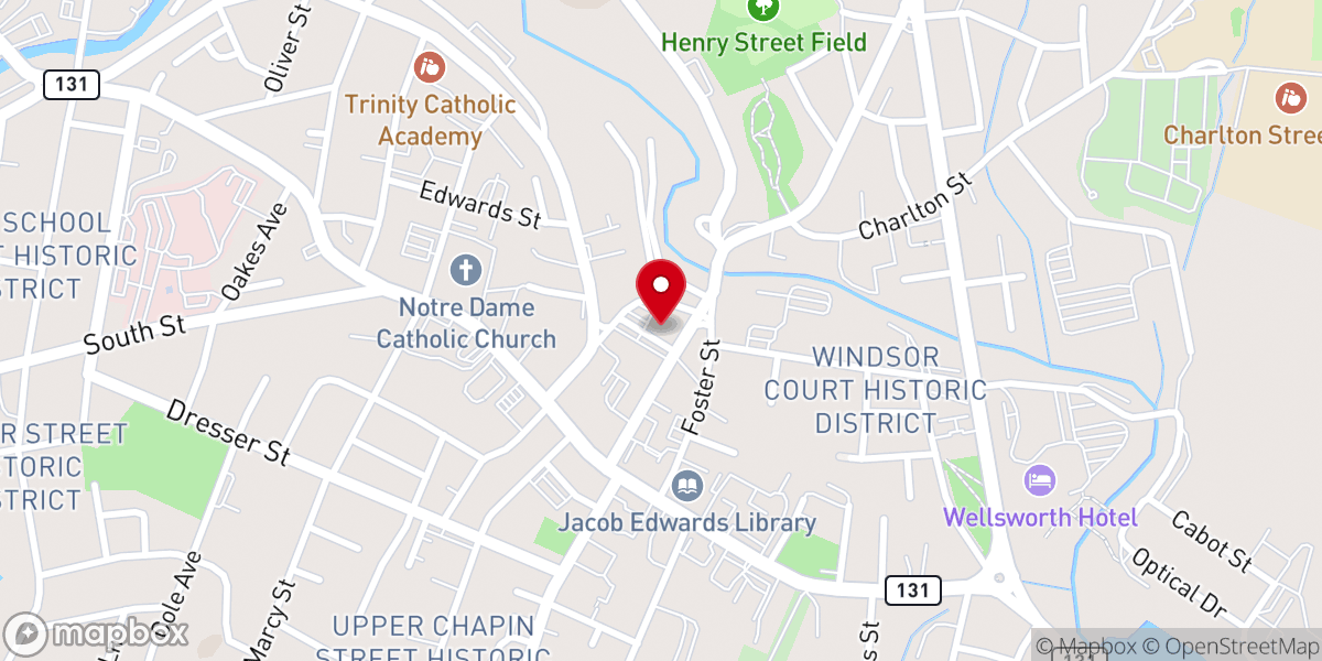 Map showing location of Massachusetts Registry of Motor Vehicles