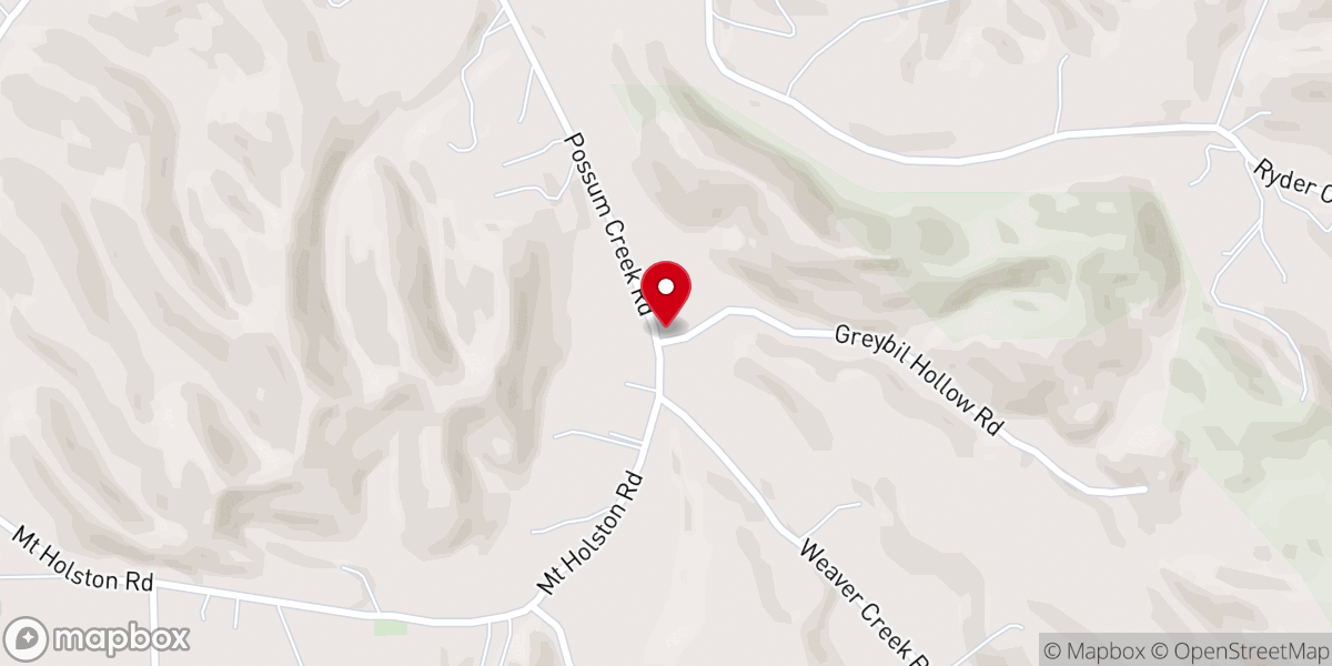 Map showing location of Mount Holston Baptist Church