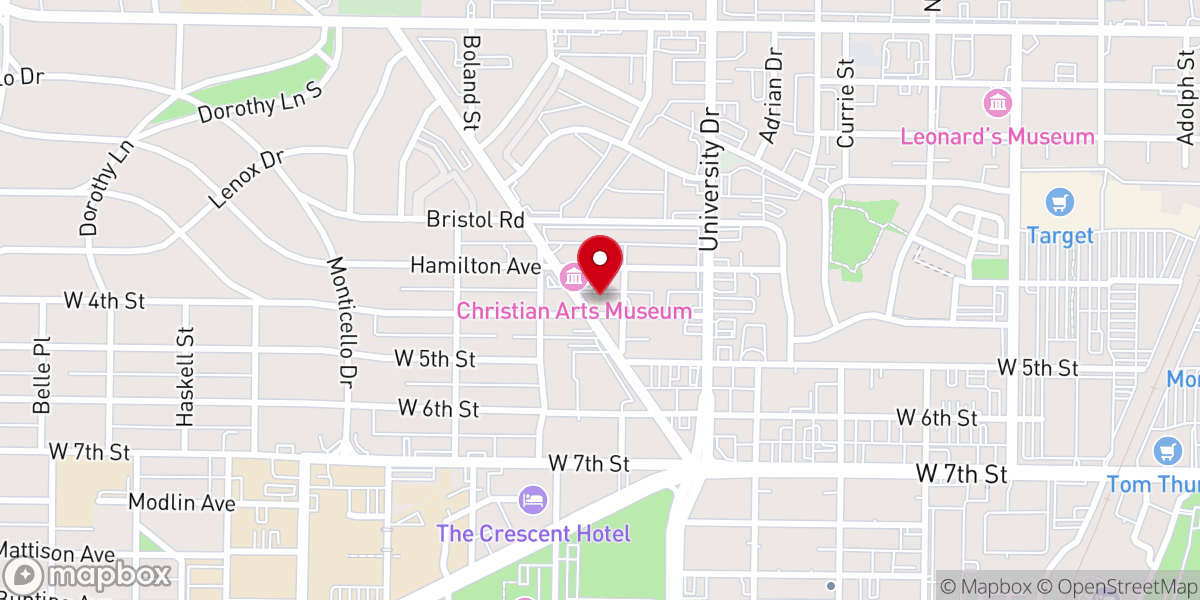 Map showing location of Central Christian Church