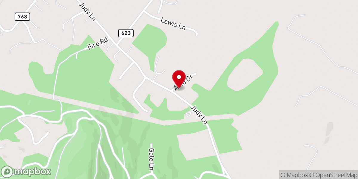 Map showing location of Fellowship Baptist Church