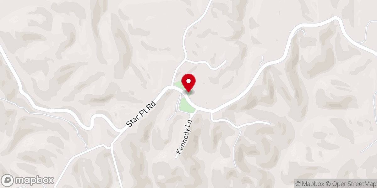 Map showing location of Vann's Branch Church