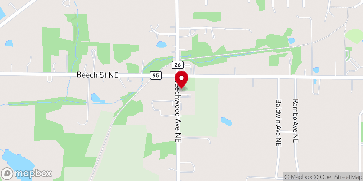 Map showing location of Beechwood United Methodist