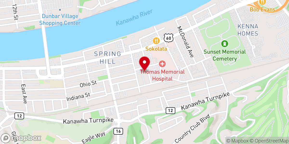 Map showing location of Spring Hill Baptist Church