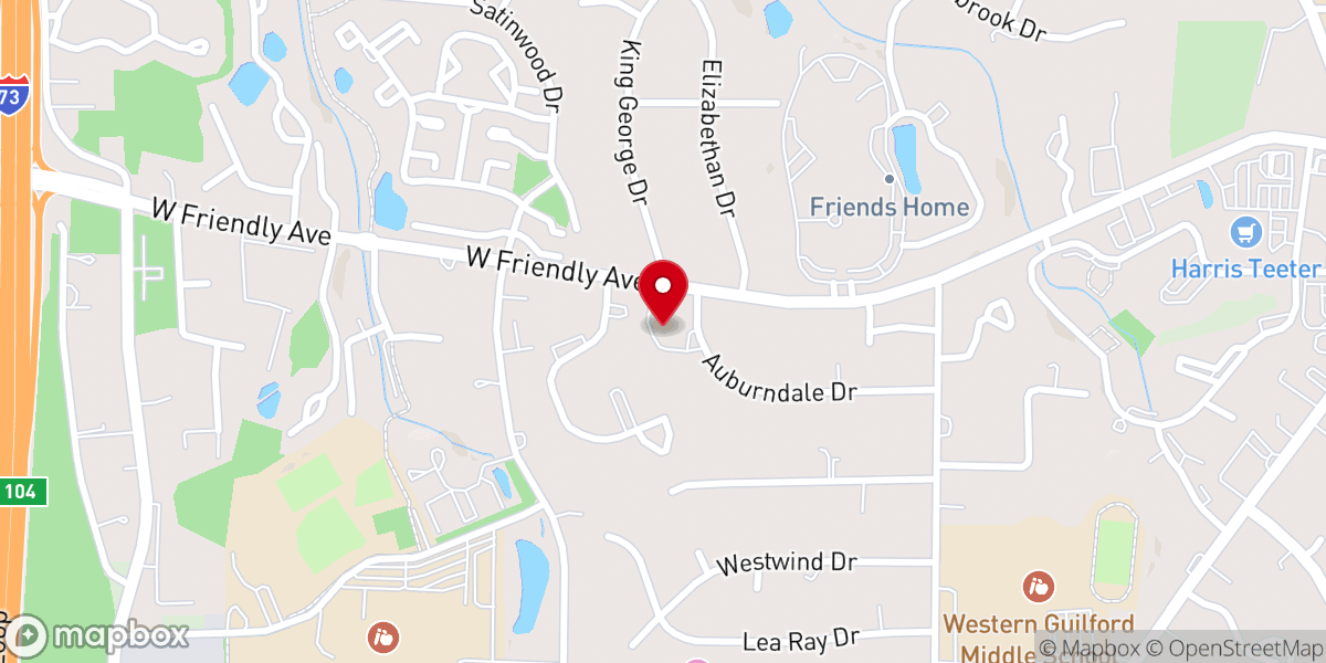 Map showing location of Faith Presbyterian Church