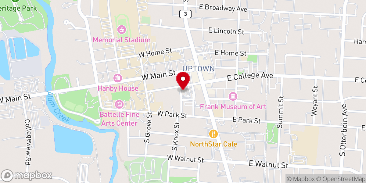 Map showing location of First Presbyterian Church
