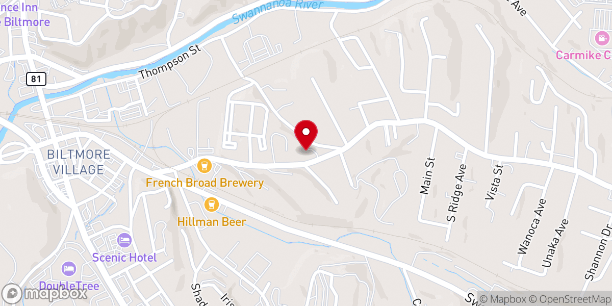 Map showing location of Biltmore Christ Temple